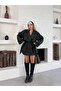 Oversized Anthracite Short Cashmere Coat
