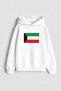Kuwait Flag Flag Printed White Children's Hooded Sweatshirt