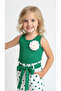 Girl's Polka Dot Green Suit - 2