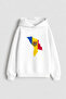 Moldova Flag Flag Printed White Children's Hooded Sweatshirt