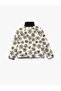 Long Sleeve Mock Neck Fleece-Lined Floral Transitional Jacket - 2