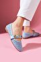 Veneta Baby Blue Glitter Fabric Seashell Star Accessory Banded Ballerinas - 4