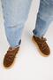 Serras Women's Leather Laced Brown Boots with Fur Inside - 7