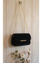 Handmade Velvet Black Shoulder Bag |   Gold Chain Lining Coated Bugget Model |   22X18 cm - 3