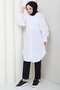 Balloon Sleeve Pocket Tunic White Hm2871 - 2