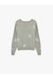 Star Patterned Long Sleeve Crew Neck Knit Sweater - 4