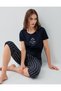 Women's Striped Pocket Capri Pajama Set 50% Cotton 50% Modal – Short Sleeve T-Shirt, Comfortable