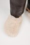 Gaye Women's Plush Flat Beige Slippers - 7