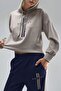 Modal Textured Hooded Sweatshirt and Striped Detail Pants Set Bersan Collection - 6