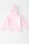 Girl's Pink Zippered Hooded Sweatshirt - Super Star Printed Inside Ş Fleece-Lined Jacket - 4