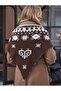 Coffee-Cream Triangle Reversible Boucle Knitwear Scarf Shawl