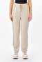 Women's Regular Fit Waist Drawstring Side Logo Stripe Pattern Beige Trousers Tf5093J4616-60906