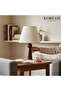 Wooden Lampshade with White Linen Fabric Headboard - 4