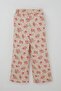 Girl's Tracksuit Set Bow Printed Pants Floral Pattern 1.5-5 Years Old, Pistachio Green - 5