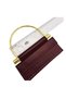 Faux Leather Metal Bag Handle Silk Model Burgundy Color Light Gold Metal (New Model - 2