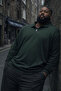 Men's Trend Plus Size Khaki Knitwear Sweatshirt - 4
