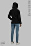 Women's Long Sleeve Winter Plush Fabric Hooded Kangaroo Pocket Zipper Jacket - 4