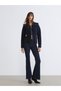 Alita City Farkıyla Soulife Navy Blue Knitwear Plain Women's Cardigan - 2