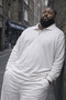 Men's Trend Plus Size White Knitwear Sweatshirt - 4