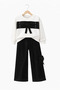 Girl's Denim Detailed Bow Set – Sweatshirt & Pants 10-13 Years Old - 2