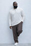 Men's Transitional Plus Size White Knitwear Sweatshirt - 4