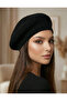 Valentine's Day Special Women's Painter Beret Black 100% Hand Knitted - 2