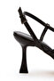 Women's Black Buckle Thin Heeled Evening Dress Shoes - 2