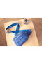 Unisex Genuine Calf Leather Shoulder Bag Cobalt Blue - 3