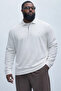 Men's Transitional Plus Size White Knitwear Sweatshirt - 2
