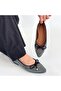 Sarra Black Satin Embroidered Ballerina Shoes - 5