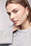 Gray Crew Neck Oversized Textured Knit Sweater - Wide Sleeve Detail - 5
