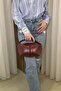Women's Burgundy Handbag - Adjustable Long Strap - Fibag - 3