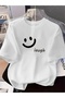Laugh Printed Oversized Circular Neck T-Shirt