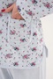 Women's Plus Size Floral Print Long Sleeve Oversized Mom Pajama Set 80% Cotton, 20% Viscose - 3