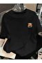 Suprise Bear Printed Oversize Circular Neck T-Shirt