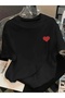 Red Heart Printed Oversize Circular Neck T-Shirt