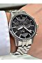 Functional Silver-Black Color Sapphire Glass Steel Band Steel Case Men's Wristwatch 1204Mr - 2