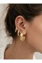 Brilla Zircon Stone Thick Hoop Gold Earrings