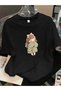 Girl Printed Oversize Circular Neck T-Shirt