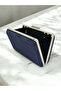 Navy Blue Luxury Suede Crystal Stone Metal Handle Chain Women's Evening Dress Bag Wedding Engagement Graduation - 4