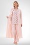 Women's Plus Size Floral Print Long Sleeve Robe+ Pajamas 3-Piece Set 80% Cotton 20% Viscose