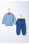 Elephant Embroidered 100% Cotton Baby Boy Seasonal Two-Piece Fabric Top and Bottom 2-Piece Set
