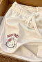 Horizon White B Printed Sweet Bottom Top Pajama Set with Rope Strap Shorts - 5