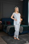 New Season Blue Lace Detailed Short Sleeve Design Summer Maternity Pajama Set - 3