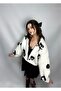 White Cardigan with Black Bow Detail