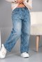 Girl's Comfortable Fit Stoned Palazzo Jean Trousers (We Recommend You to Buy 1 Size Larger) - 2