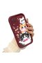 Samsung Galaxy A12/M12 Compatible Silicone Material Shockproof Burgundy Color Case Sweet Cat - 3