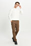 Men's Ecru Standard Fit Regular Cut Crew Neck Fleece-Lined Knitwear Sweater - 2