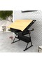 Two Drawers Tiltable Tabletop Drawing Table with Stool - 7