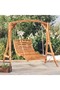 Swing Bed Solid Bent Wood with Teak Finish 115x147x46 cm